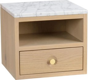 Comodino con piano in marmo di colore naturale Whitmore - Rowico