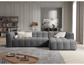 Divano angolare in velluto grigio, angolo destro Vesta - Windsor &amp; Co Sofas