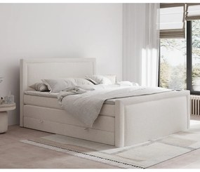 Letto boxspring beige con contenitore 140x200 cm Lavenda – Maison de Rêve