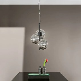Lampadario Glamour Ripple nero 3x E27 Ø32.5cm LUCE AMBIENTE DESIGN