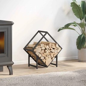 Rastrelliera Per Legna Da Ardere Nera 50x25x50 Cm /