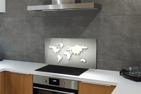 Pannello paraschizzi cucina Mappa bianca con sfondo grigio 100x50 cm