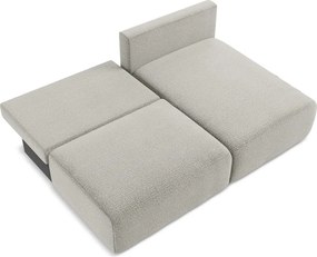 Divano angolare grigio chiaro allungabile/con contenitore (con penisola a destra) Kalena – Makamii