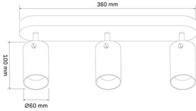 Faretto SMOKY 3xGU10/10W/230V nero