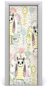 Adesivo per porta Gufi 95x205 cm