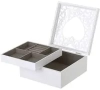 Portagioie in Legno Bianco Scatola Organizer Porta Gioielli Design Shabby Chic