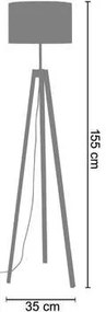 Tosel  Lampade da terra Lampada da terra cuadrado legno naturale e bianco  Tosel