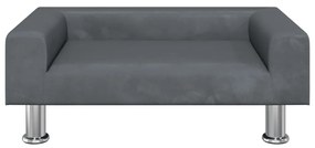 Lettino per cani grigio scuro 70x45x26,5 cm in velluto