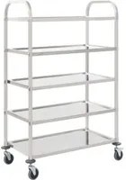 Carrello da Cucina a 5 Livelli 107x55x147 cm in Acciaio Inox cod mxl 74795