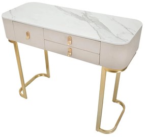 Consolle in beige-oro 40x100 cm Beauty - Mauro Ferretti