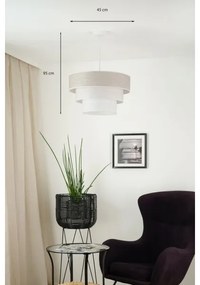 Brilagi - Lampadario a sospensione con filo ALASKA LUNETA 1xE27/15W/230V diametro 45 cm grigio/color crema