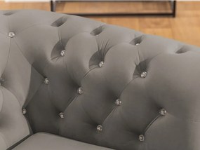 Divano angolare grigio allungabile (con penisola a sinistra/a L) con rivestimento in velluto York Blik – Ropez