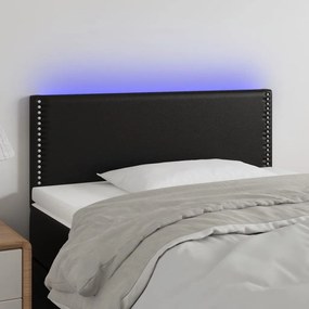 Testiera Nero A Led 90x5x78/88 Cm İn Similpelle /