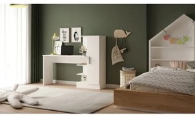 Scrivania Libreria Con Ripiani Laterali 152x40x120H Bianca Laura