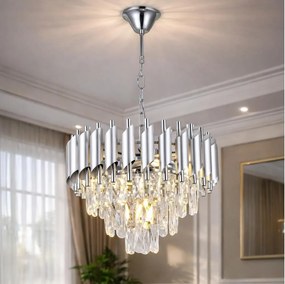 Brilagi - Lampadario a catena ECLIPSE 5xE14/10W/230V Ø 38 cm argento