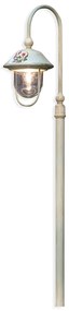 Palo Esterno Classico Bari Metallo Ceramica Bianco Sfumato Oro 1 Luce E27