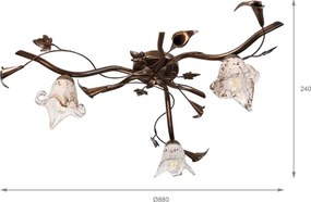 Lampadario a plafone ROZETA 3xE14/40W/230V bronzo