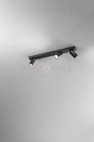 Plafoniera in alluminio colore nero oddy 3 luci attacco gu10  orien...