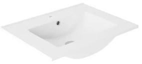 Lavabo integrale rettangolare vasca centrale FLAT L 61 x H 16 x P 40 cm in ceramica bianco opaco