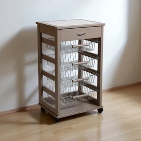 Carrello Cucina Portafrutta con Cassetto Portaoggetti TORTORA