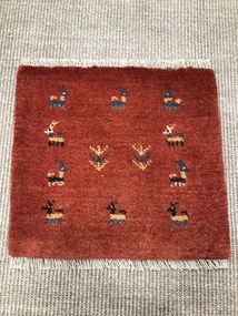 Gabbeh Tappeto 40x40 Rosso (Iran) Annodato A Mano