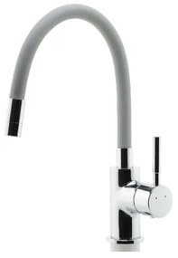 FERRO - Rubinetto per lavello con braccio flessible cromo lucido/grigio