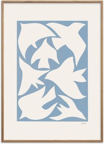 Poster incorniciato in legno di quercia Birds