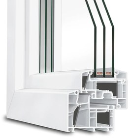 Finestre aluplast energeto 8000, pvc, bianco, 1 anta con vetri fissi, 510 x 510 mm, configura individualmente