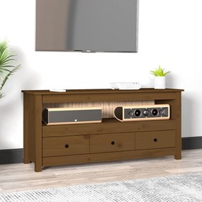 Mobile Porta Tv Ambra 114x35x52 Cm İn Legno Massello Di Pino /