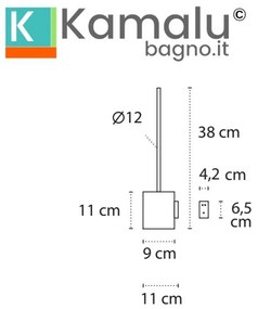 Kamalu - portascopino wc con attacco a muro in acciaio inox finitura lucida | kam790c