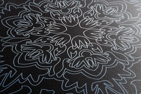 Stampa su tela – Mandala ornamentale su sfondo nero