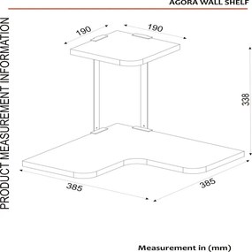Mensola angolare AGORA 33,8x38,5 cm marrone