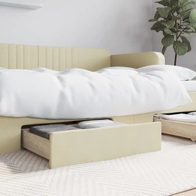 Cassetti Da Letto 2pz Crema İn Legno Multistrato E Similpelle /