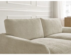 Divano angolare beige (con penisola a destra/con chaise lounge) con rivestimento in ciniglia Leonore – Bobochic Paris