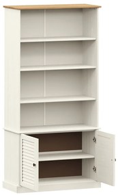 Libreria VIGO 85x35x170 cm in Legno Massello di Pino Bianco