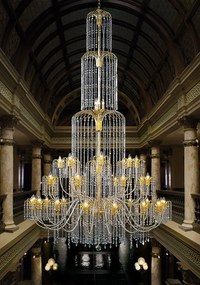 35-light chandelier gold and crystal - 406/35 - Royal Crystal - Arredoluce Cromo