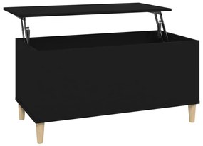 Tavolino da salotto nero 90x44,5x45 cm in legno multistrato