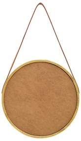 Specchio da Parete con Cinghia 40 cm Oro