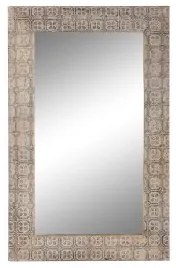 Specchio da parete DKD Home Decor Marrone Naturale Cristallo Legno di mango Indiano 76,5 x 3 x 122 cm