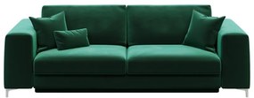Divano letto in velluto verde scuro Devichy, 256 cm Rothe - devichy