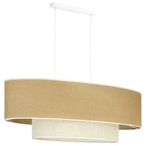 Duolla - Lampadario a sospensione con filo DOUBLE OVAL YUTE 2xE27/15W/230V marrone/color crema