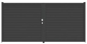 Cancello manuale battente ALBA Maia120 Close in alluminio, apertura centrale, L 300 x H 160 cm, di colore grigio antracite