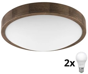 Brilagi - Lampada LED da soffitto CARVALHO SLIM 2xE27/60W/230V noce 37 cm