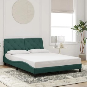 Giroletto Senza Materasso Verde Scuro 120x200 Cm İn Velluto /