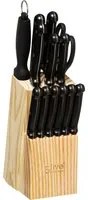 Ceppo 10 coltelli con forbici, affilacoltelli e ceppo legno