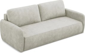 Divano color crema allungabile/con contenitore con rivestimento in ciniglia 218 cm Lilo – Makamii