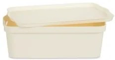 Scatola portaoggetti con coperchio Crema Plastica 14 L 29,5 x 14,3 x 45 cm