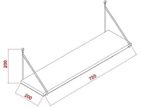 Scaffale a muro ARMONI 20x72 cm bianco