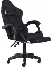 Sedia da gioco ergonomica CLASSIC con poggiapiedi nero