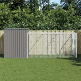 Casetta cani corsa grigio chiaro 214x457x181 cm acciaio zincato